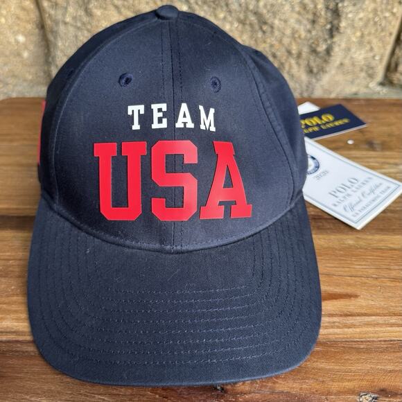 Polo Ralph Lauren Cap/Hat 2020 Olympics Paralympic Team USA Navy Blue &. Red NWT - Picture 2 of 7
